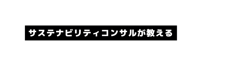 サステナビリティコンサルが教える